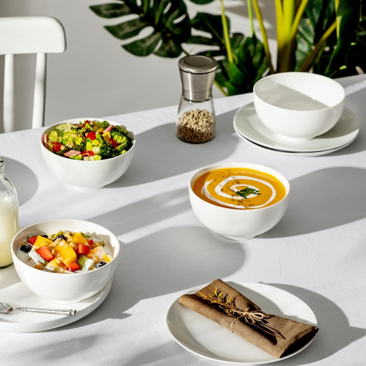 White Porcelain Soup Bowls 26oz – Set of 4 | Nooliano