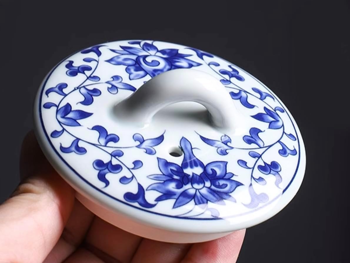Ceramic Teapot, Blue and White Tea Pot, Coffee Pot with Lid, 28oz