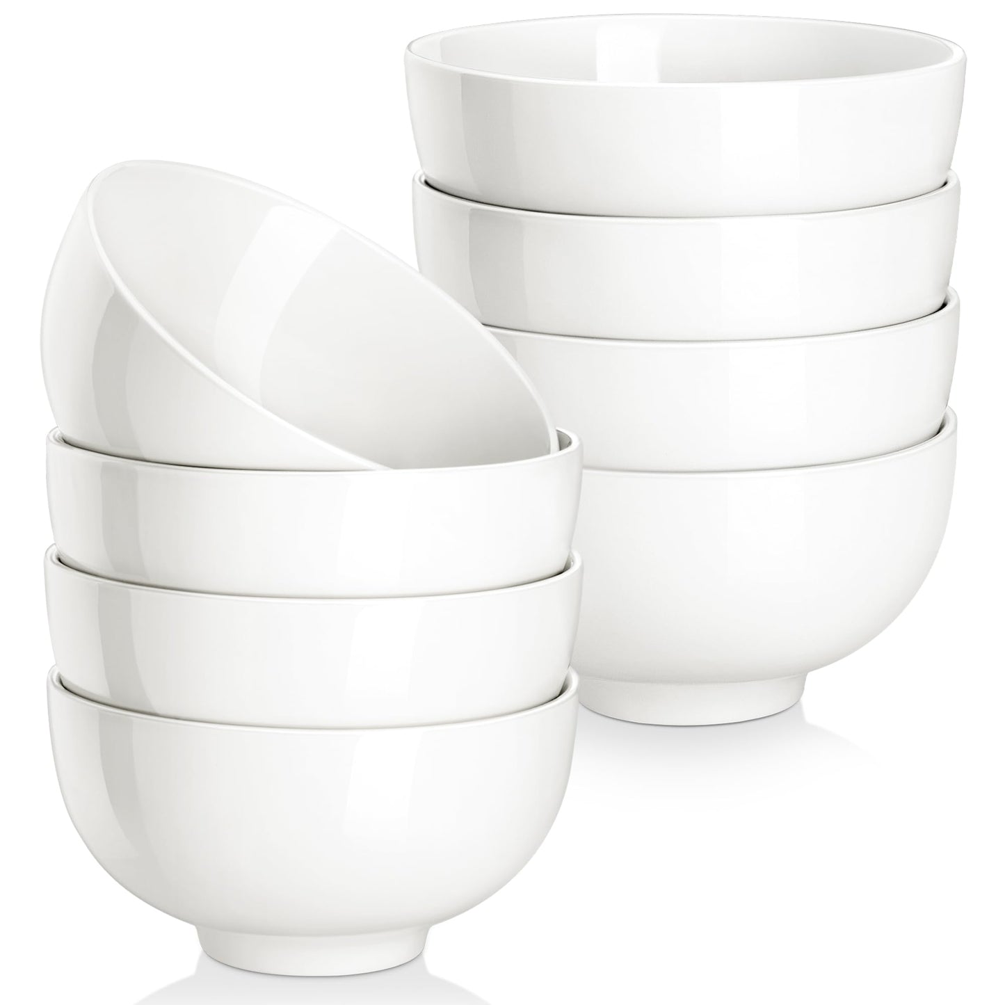 MALACASA 26 OZ Porcelain Soup Bowls Set of 4, White Ceramic Bowls for Kitchen, Cereal Bowl for Oatmeal, Fruit, Salad, Ramen and Rice Bowl -Dishwasher & Microwave Safe Bowls