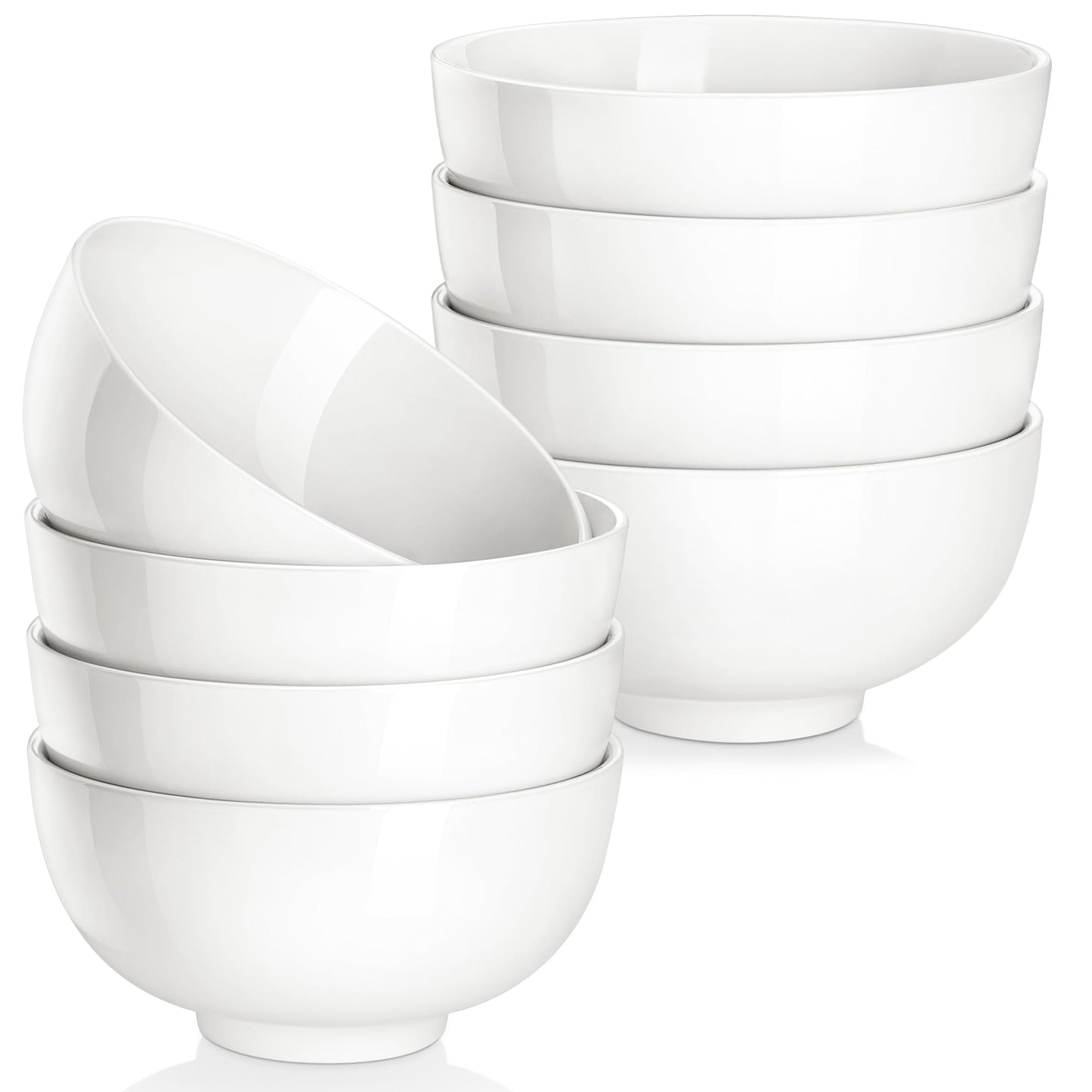 MALACASA 26 OZ Porcelain Soup Bowls Set of 4, White Ceramic Bowls for Kitchen, Cereal Bowl for Oatmeal, Fruit, Salad, Ramen and Rice Bowl -Dishwasher & Microwave Safe Bowls