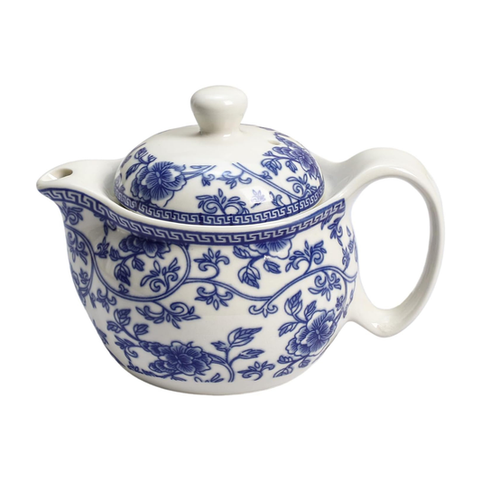 Blue & White Ceramic Teapot with Infuser 11oz | Nooliano