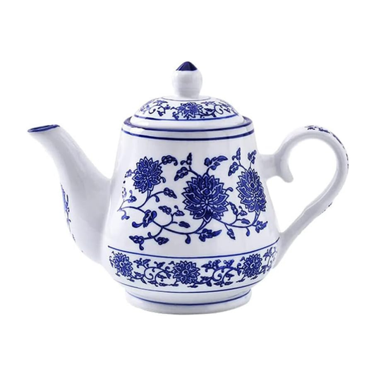 Blue & White Ceramic Small Teapot 16.5oz | Nooliano