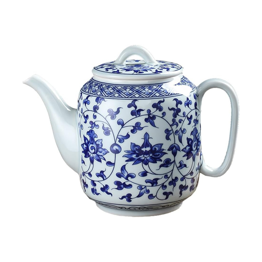 Blue & White Ceramic Teapot 28oz | Nooliano